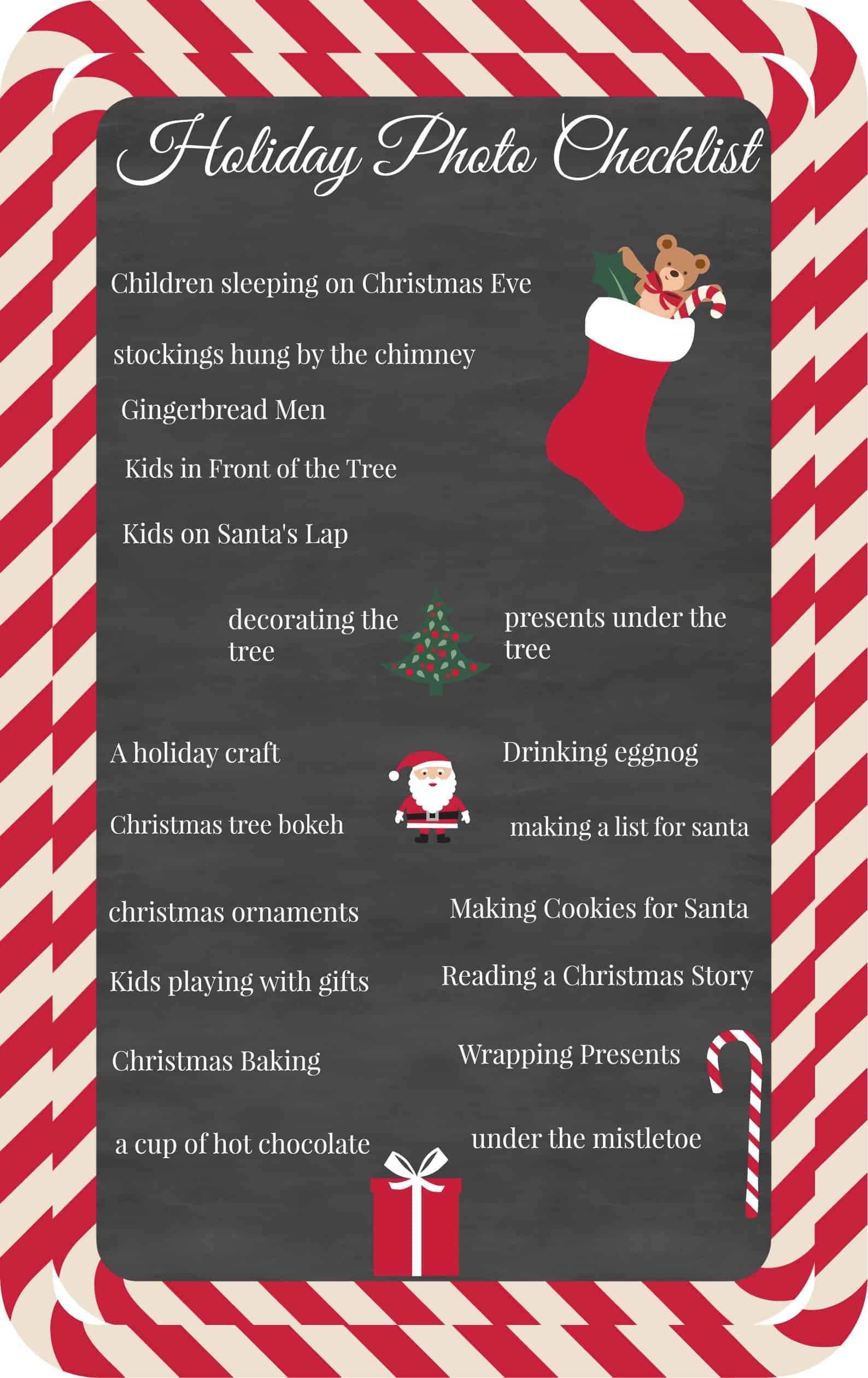 Holiday Photo checklist