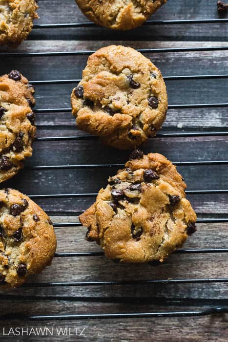 These easy gluten free chocolate chip cookies were so good and so easy to make using Pamela's baking mix. 