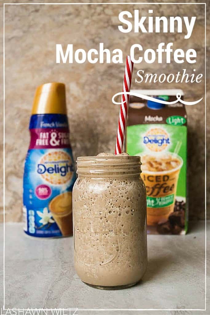 sometimes, from the moment I wake up, I am running and sometimes forget breakfast, I created a coffee breakfast smoothie using International Delight Iced Coffee.