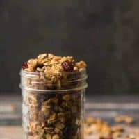 Gluten Free Maple Pecan Granola with Cranberries