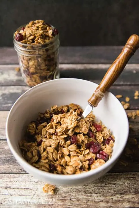 Making your own granola is not hard! This gluten free maple pecan granola was so easy to make! And do GOOD! 