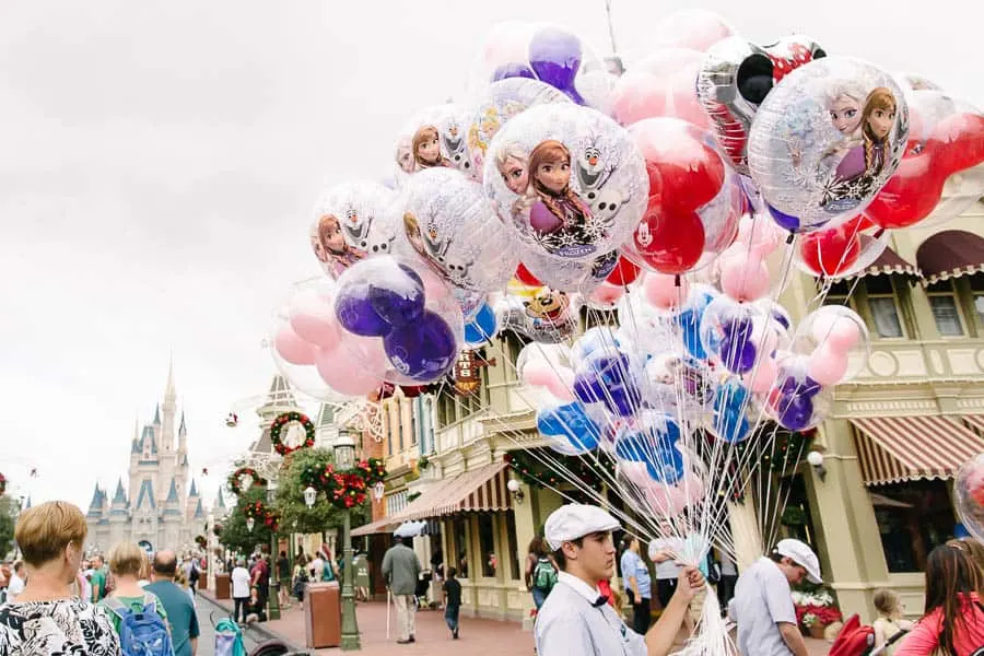 Balloons on main street at disneyworld
