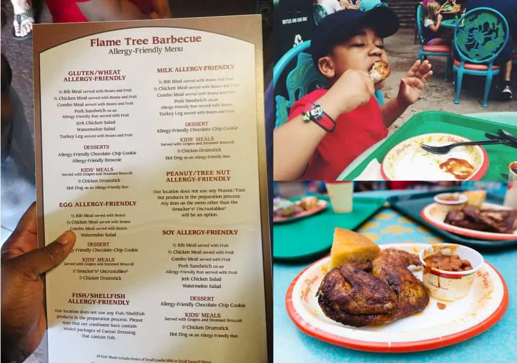 Gluten free dining at Flame Tree barbecue in the animal kingdom 