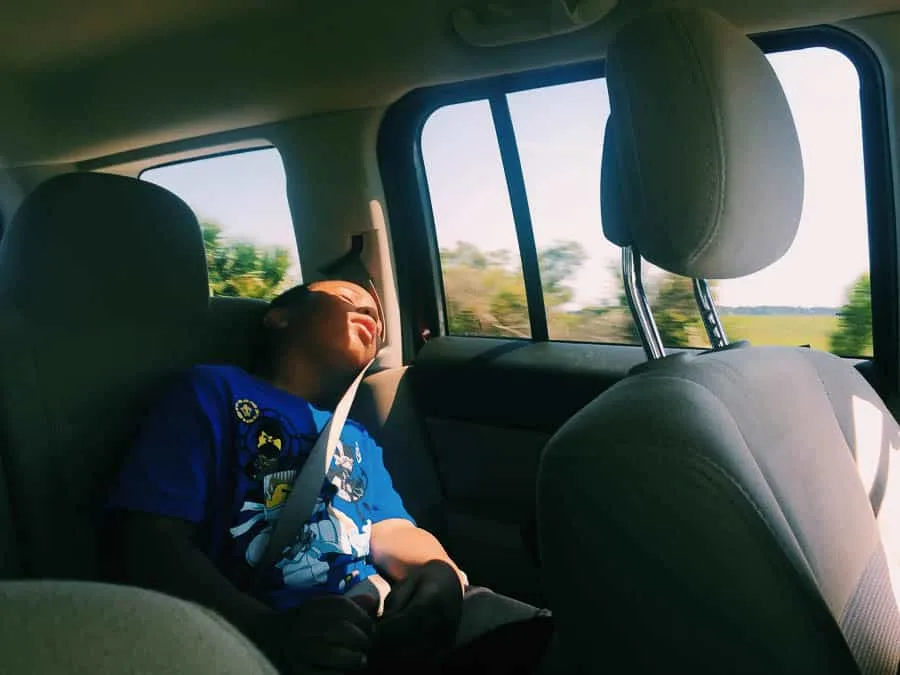 sleeping in the backseat