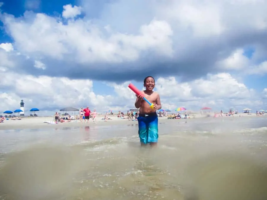 Boy on North tybee Island beach