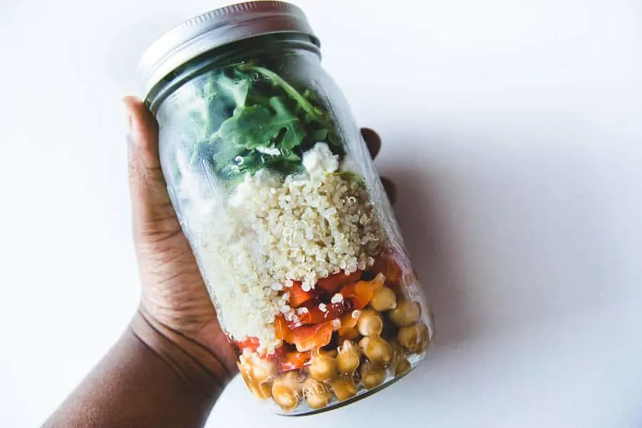 couscous salad in a jar