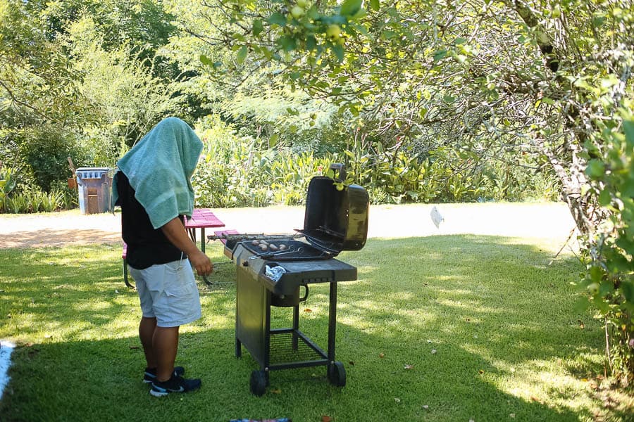 Cdub manning the grill! 