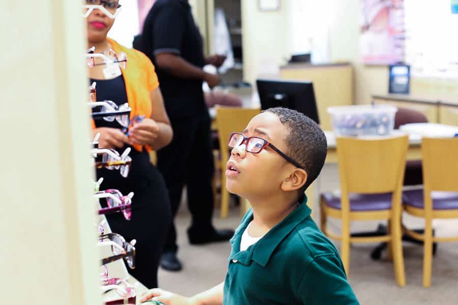 Pookah at JCPenney looking for glasses