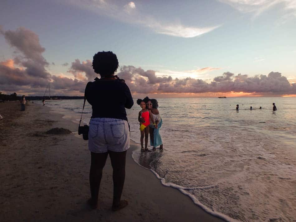 Bloggers at sunset in Negril, Jamaica