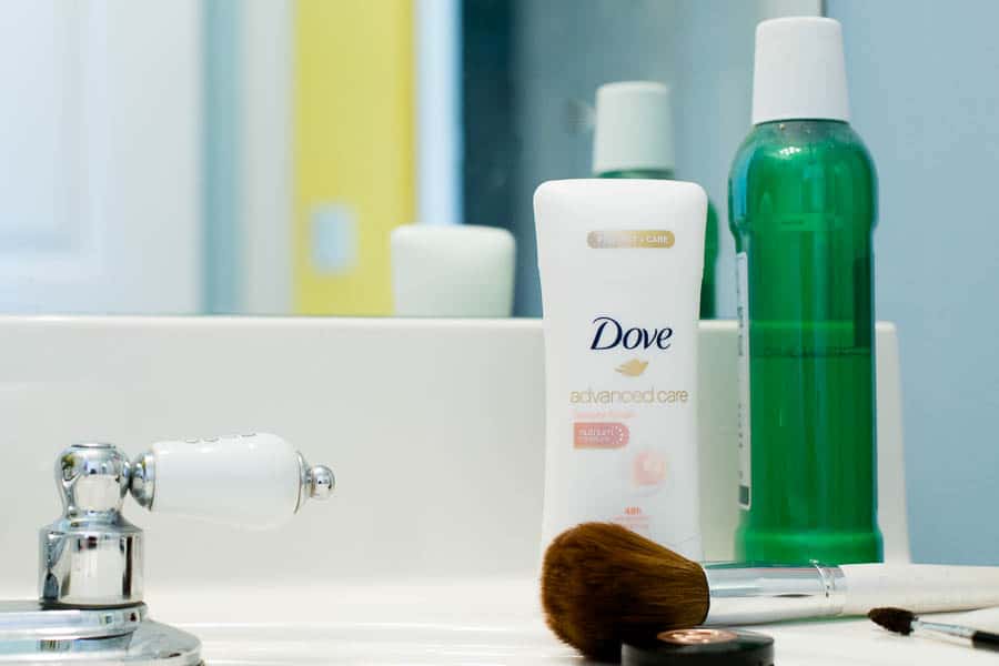 I get my day started with Dove Advanced Care Deodorant