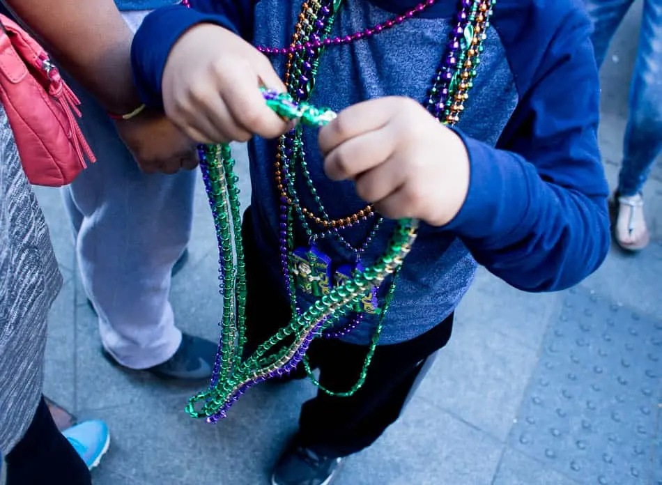 photo of beads at Mardi Gras