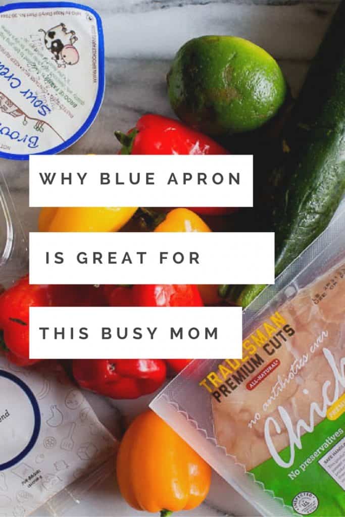 Working Moms get busy and sometimes it helps to have help! Blue Apron can help you on a busy work night !