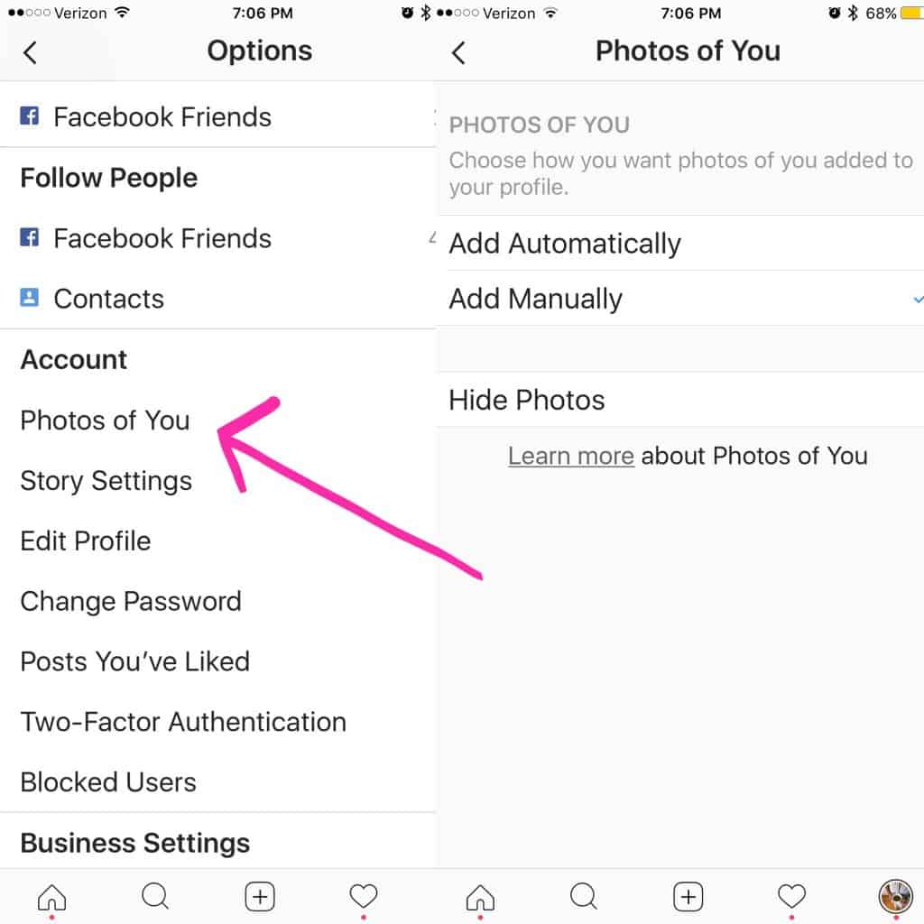 instagram hacks to turn off photo tagging