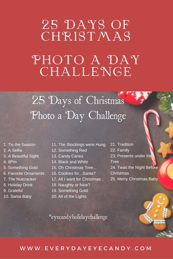It's the 3rd annual 25 days of Christmas Photo a Day Challenge! Join us on Instagram with the hashtag #eyecandyholidaychallenge #photoaday #instagram #christmas #photography
