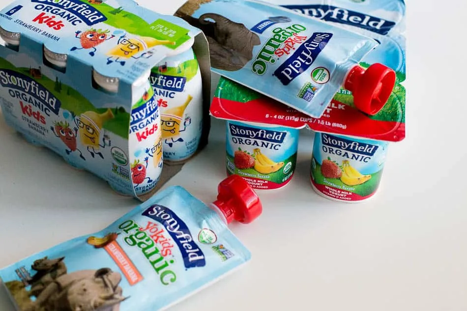 stonyfield organic yogurt after school snack