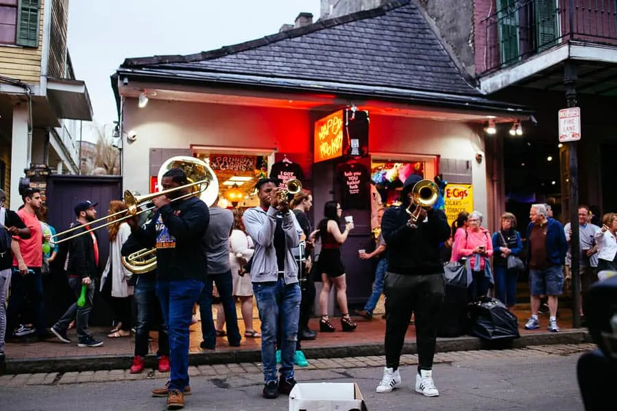 horn section in the french quarter