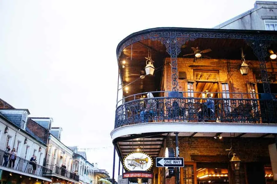 Bourbon street in the French Quarter