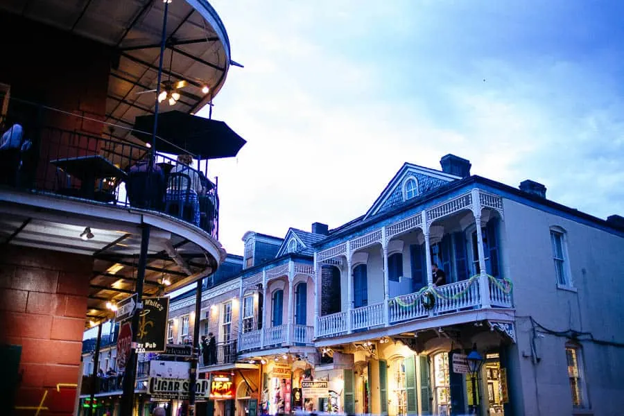 french quarter at dusk