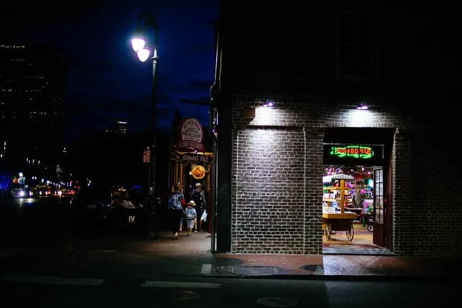 nighttime in new orleans in the french quarter