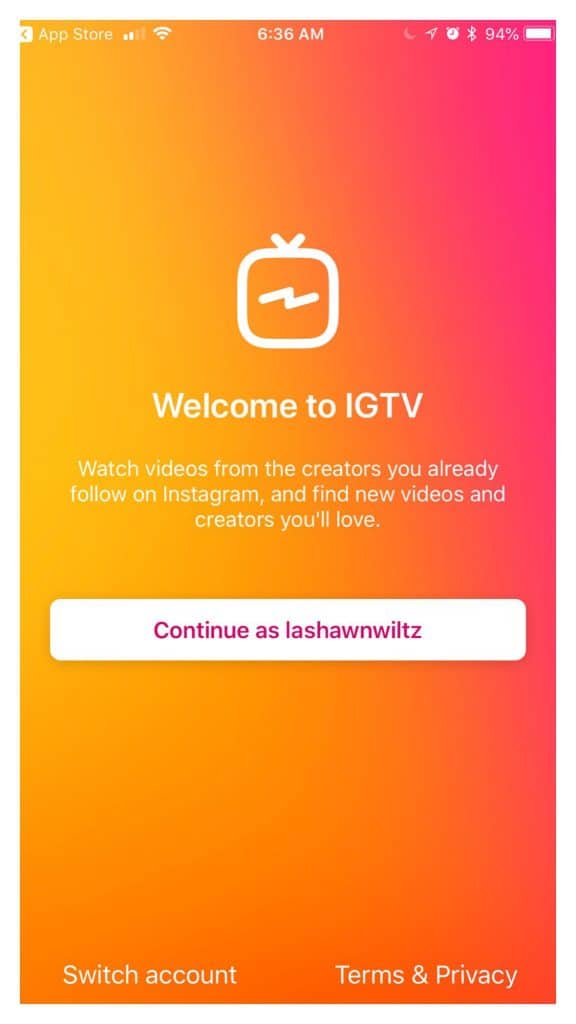 IGTV app