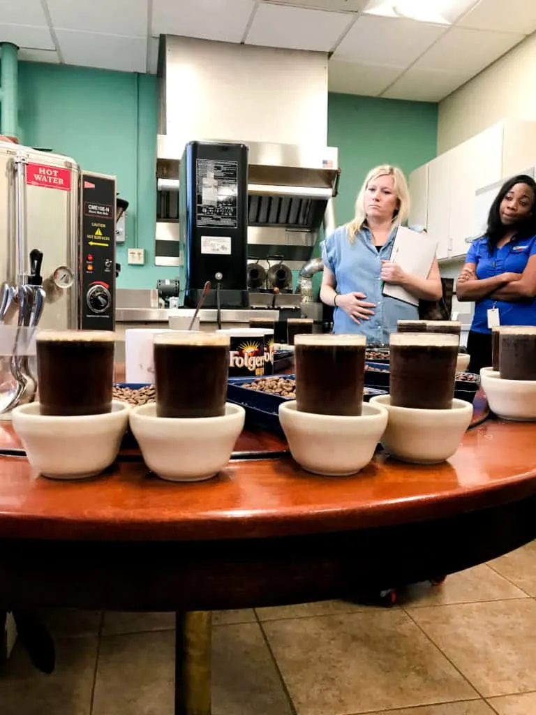 cupping at folgers plant in new orleans when I went to learn about new orleans and coffee