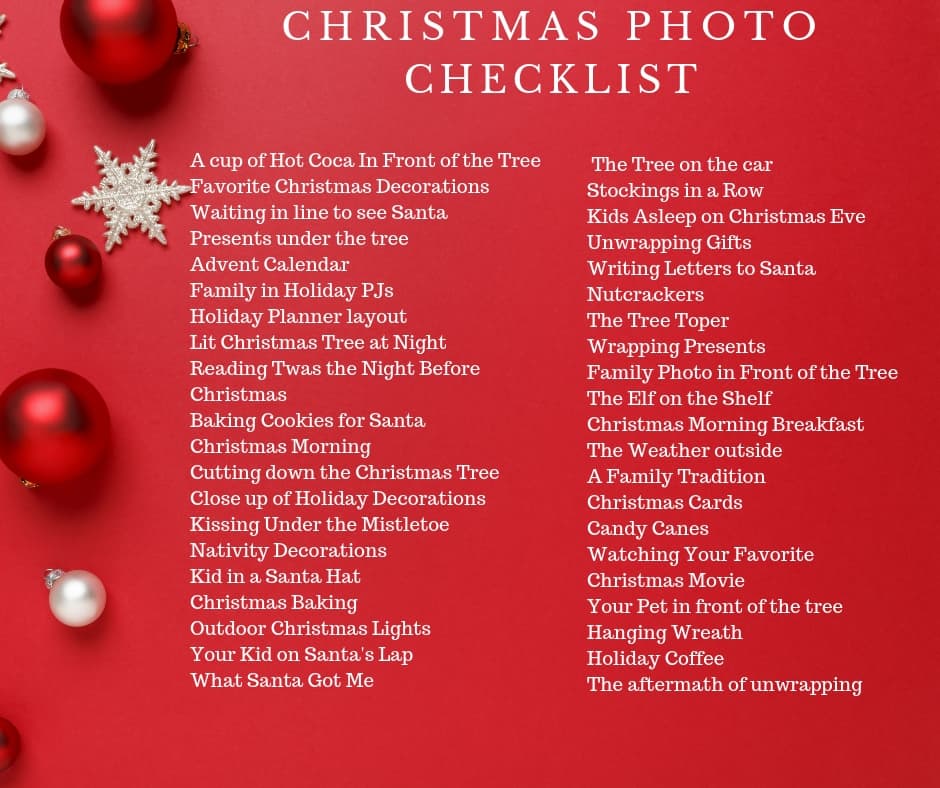 christmas photo checklist