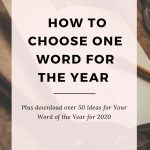 how to choose one word for the year