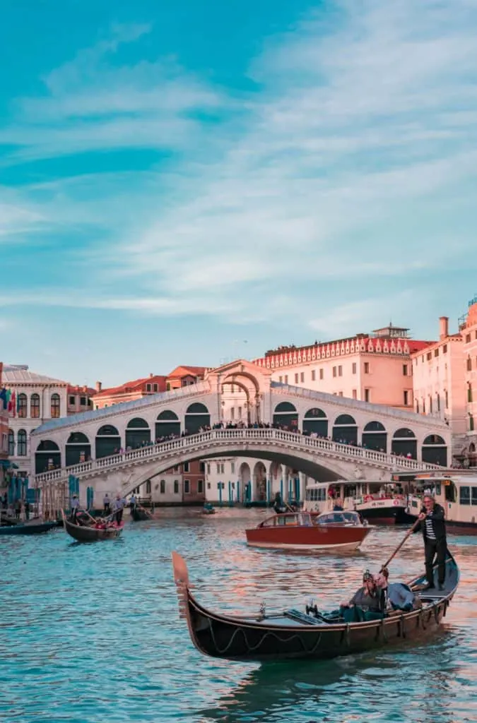 Gondola ride in Venice. Family travel bucket list