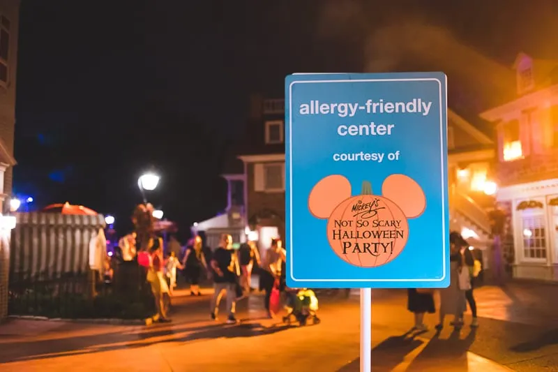 Allergy Friendly Mickey's Not So Scary Halloween Party pick up your treats station