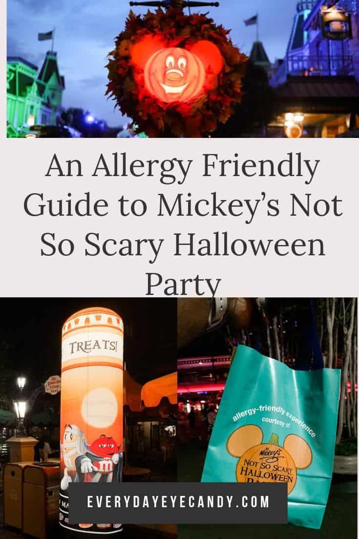 If you have kids who have food allergies, check out this allergy-friendly guide to Mickey\'s Not so Scary Halloween Party! #notsoscary #halloween #foodallergies #Disney