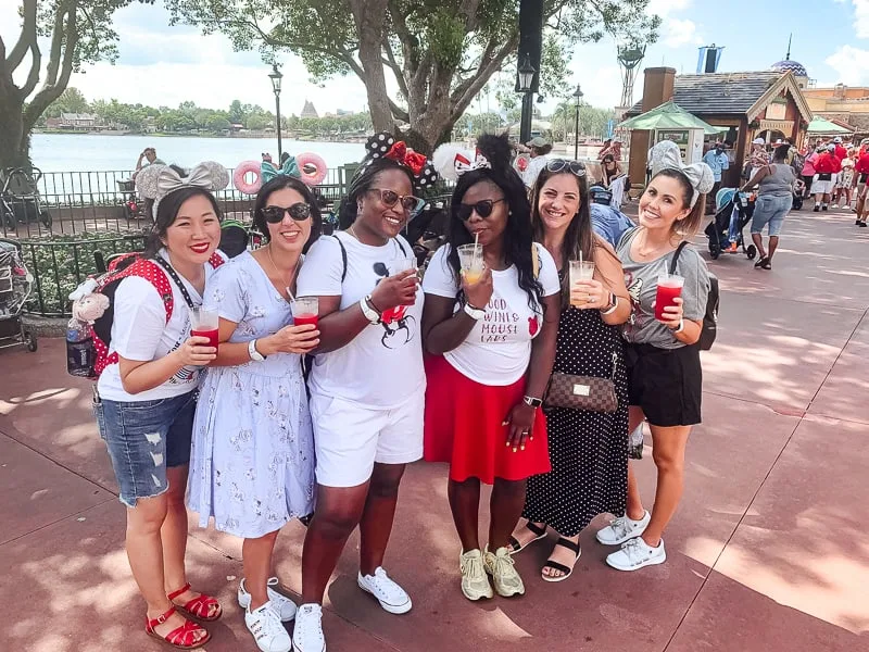 girlfriends at Epcot Food and Wine Festival