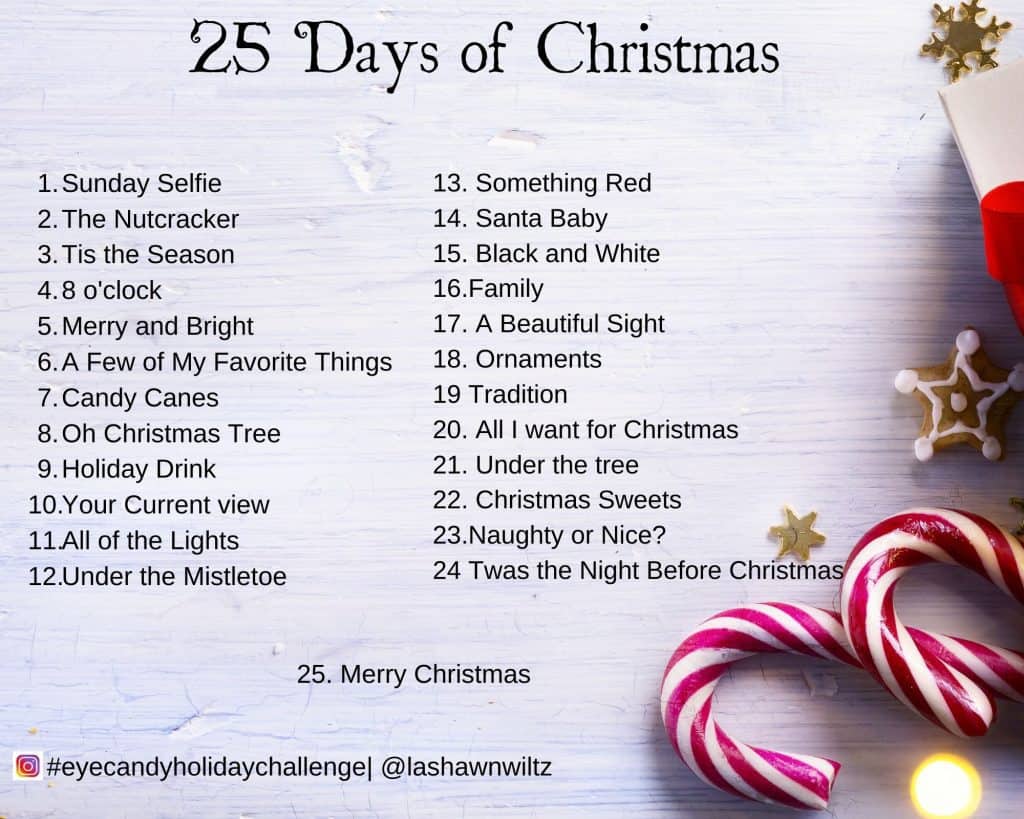 25 days of christmas photo a day challenge graphic