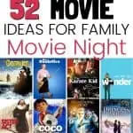 52 family movie night ideas graphic