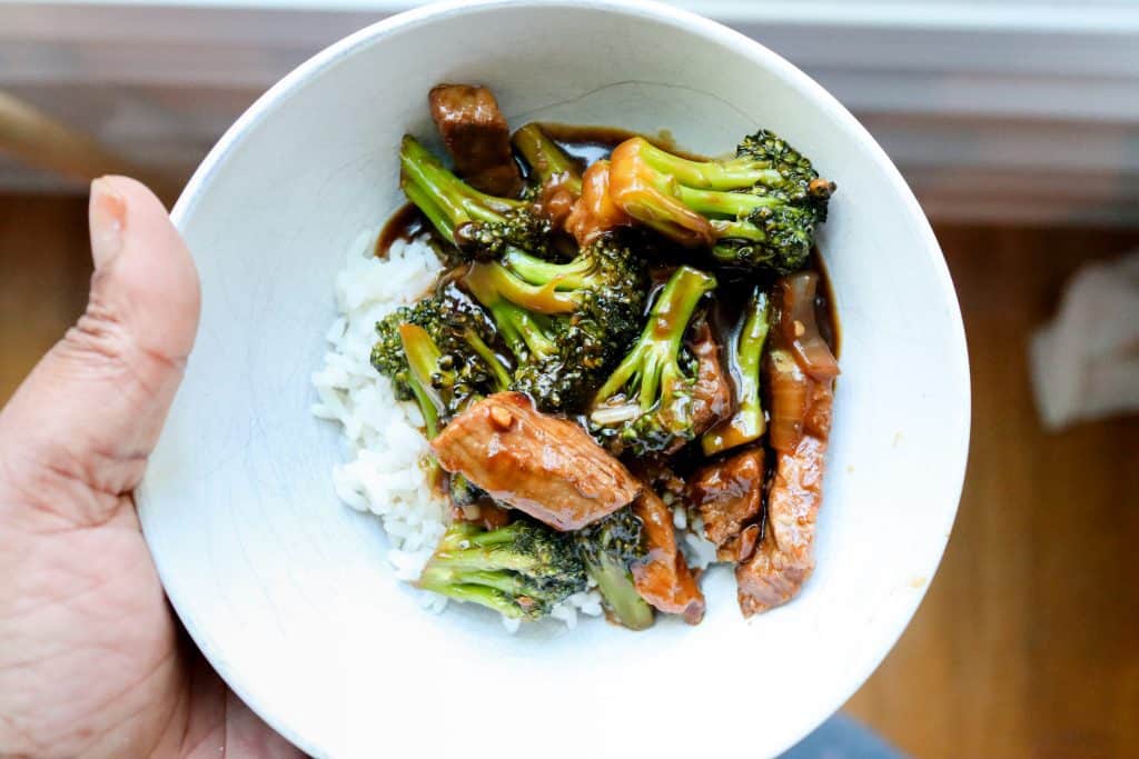 gluten free beef and broccoli over rice