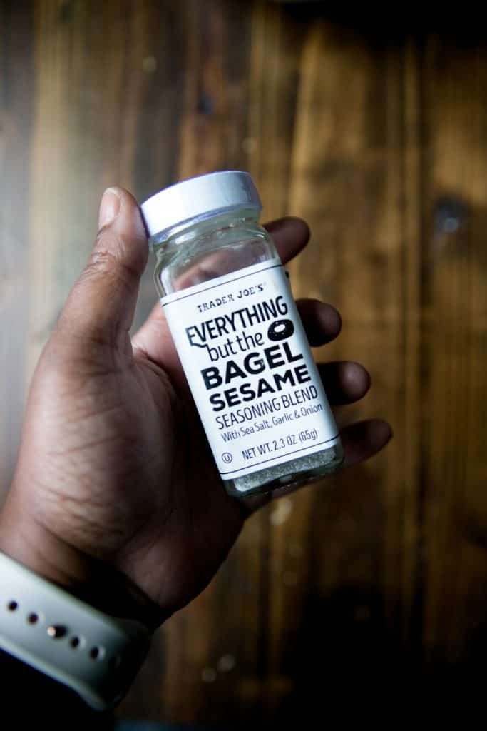 empty everything bagel seasoning from trader joes