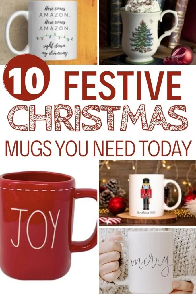 New Rae Dunn ceramic Christmas red coffee mug JOY