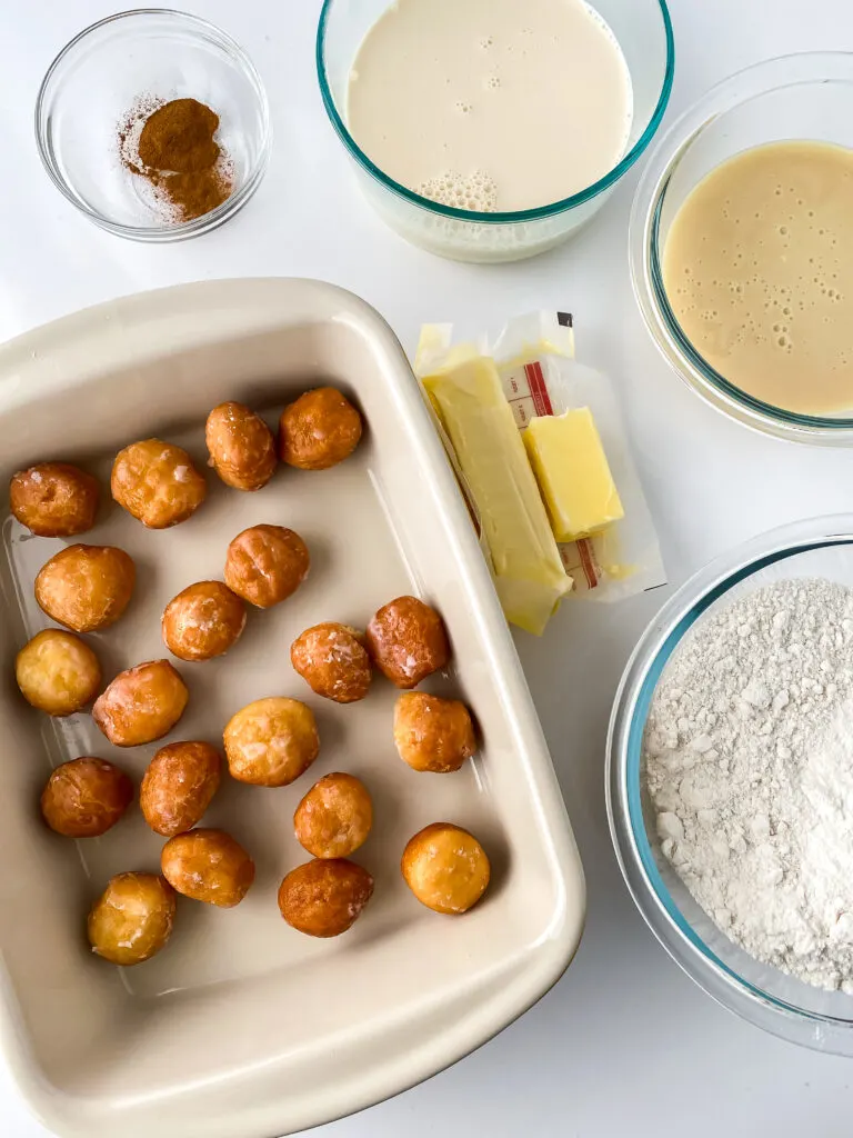ingredients needed for donut bread pudding