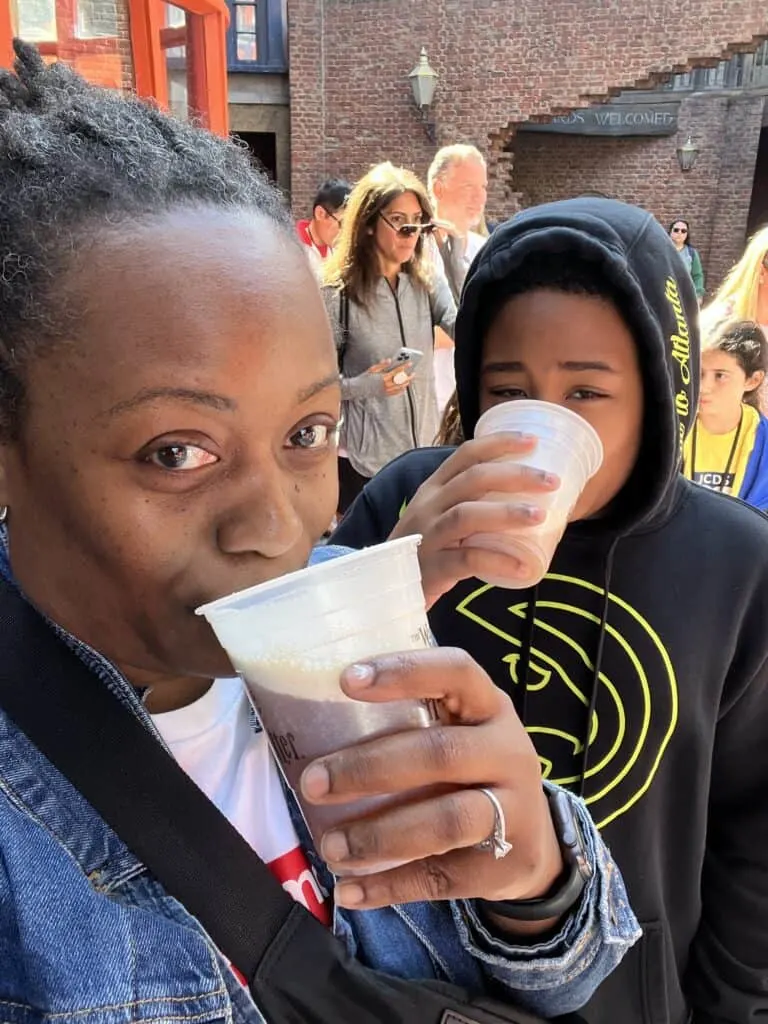 Drinking Butterbeer at Universal Orlando 