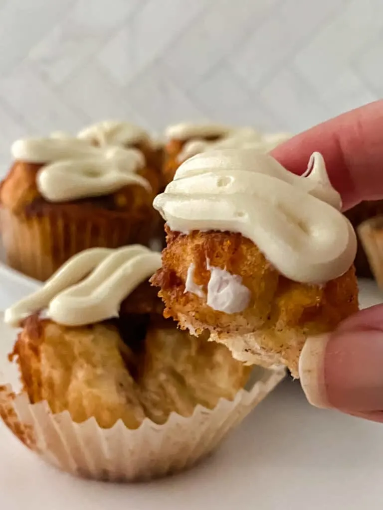 Pumpkin Monkey Bread with cream cheese icing. 