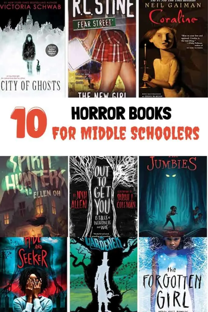 If you are looking for a few ( 10 to be exact) horror books for middle school, here is a list of the best horror books for your middle schooler to get them through the spooky season.