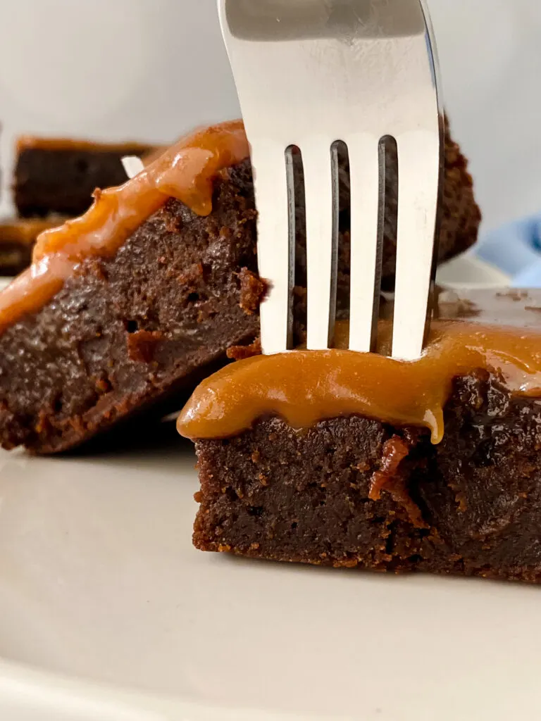 delicious and decadent gluten free salted caramel brownies