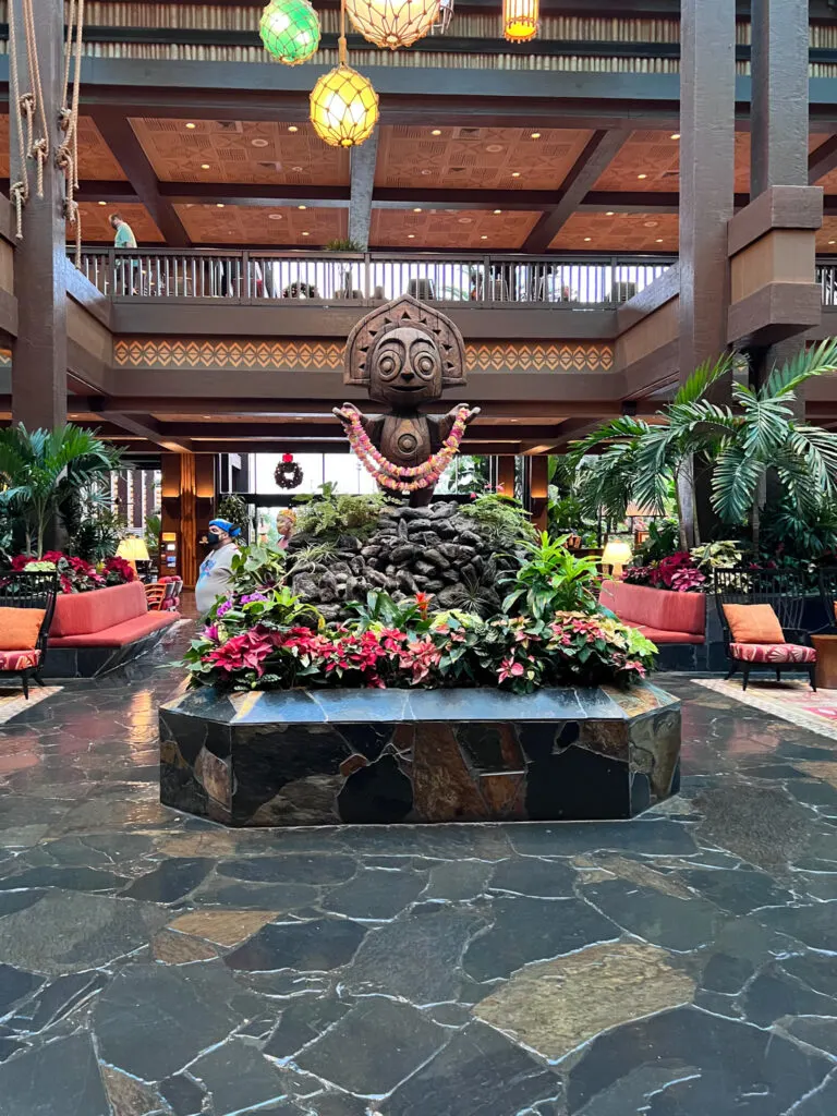 the lobby of the polynesian resort