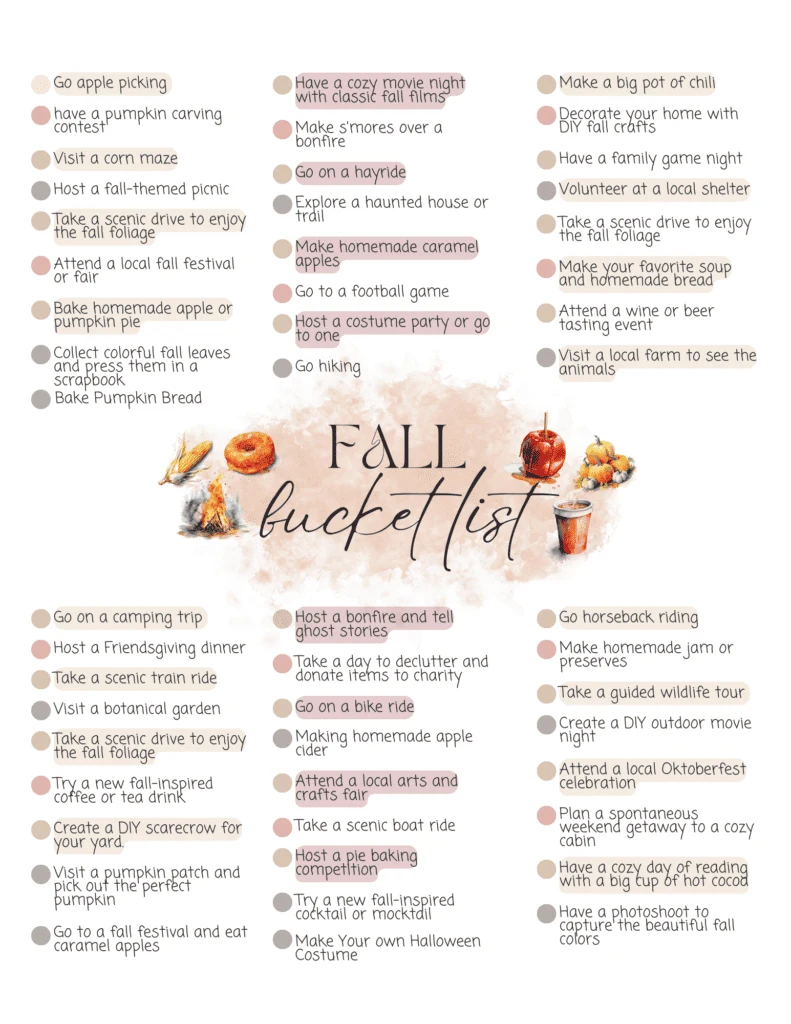 Autumn Bucket List