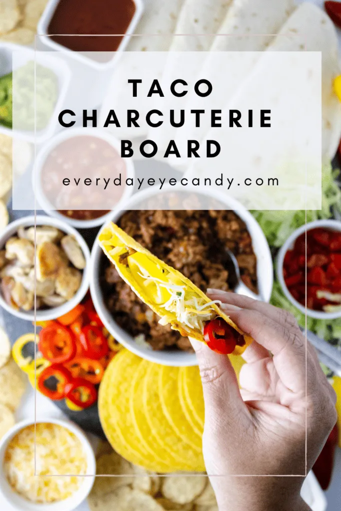 This Taco charcuterie board is the perfect way to celebrate Taco Tuesday or have at your Cinco De Mayo Party.  Building Your own Taco charcuterie board is a  wonderful way to enjoy Mexican-inspired cuisine. 