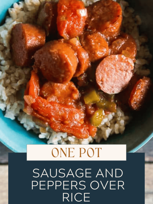 One Pot Rice Cooker Sausage and Peppers