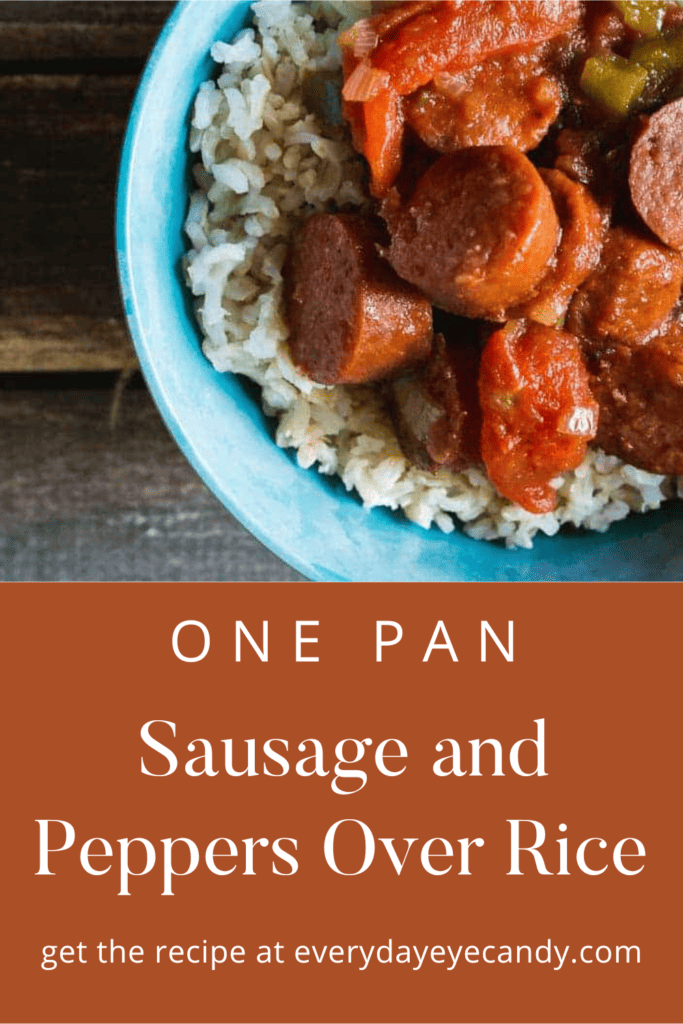 easy sausage and peppers over rice recipe. 