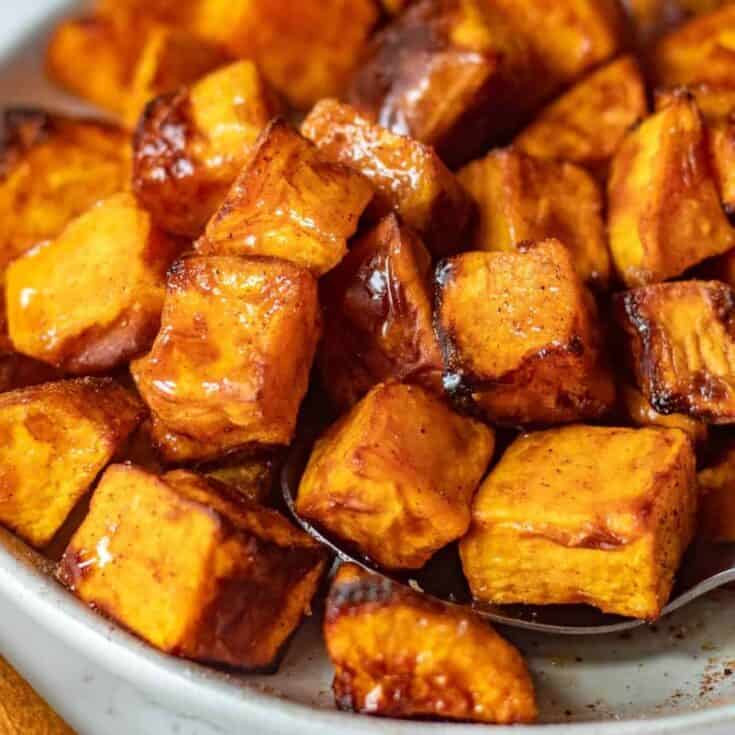 Image for Air Fryer Sweet Potato Chunks - Cubes with Cinnamon