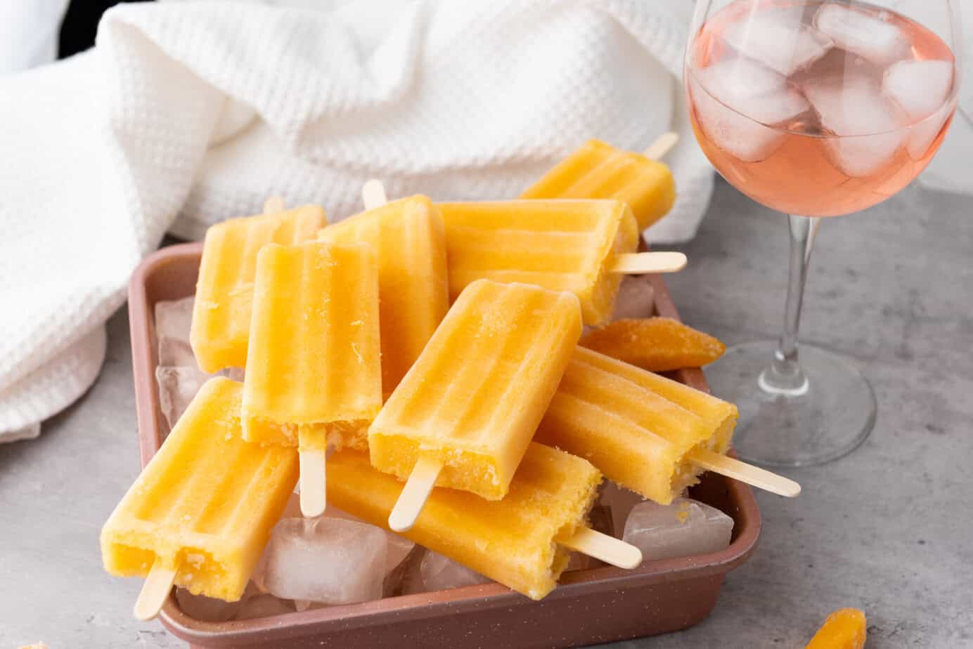 Peach Rosé Wine Popsicles