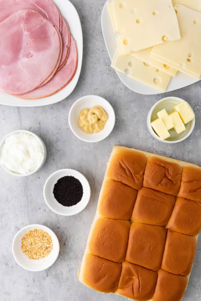 ingredients needed for gluten free ham and cheese sliders 
