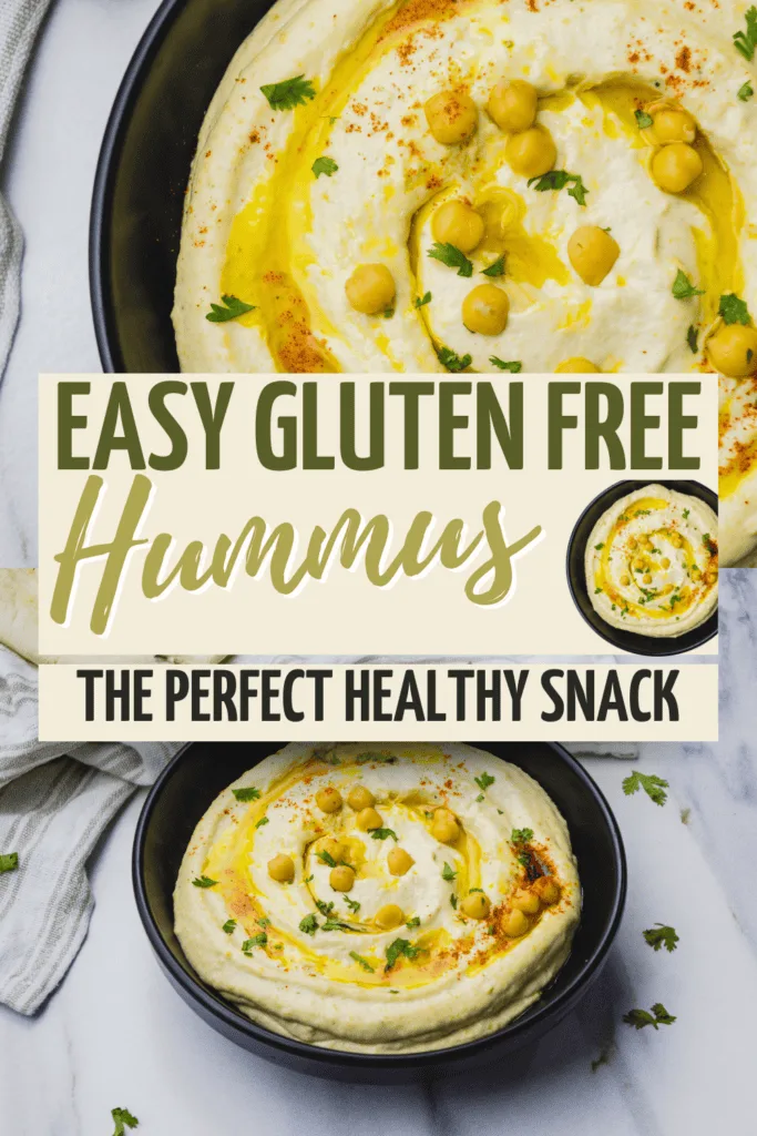 Make this amazing gluten free hummus recipe in under 10 minutes! This is the perfect healthy snack or spread to make at home or for your next party.